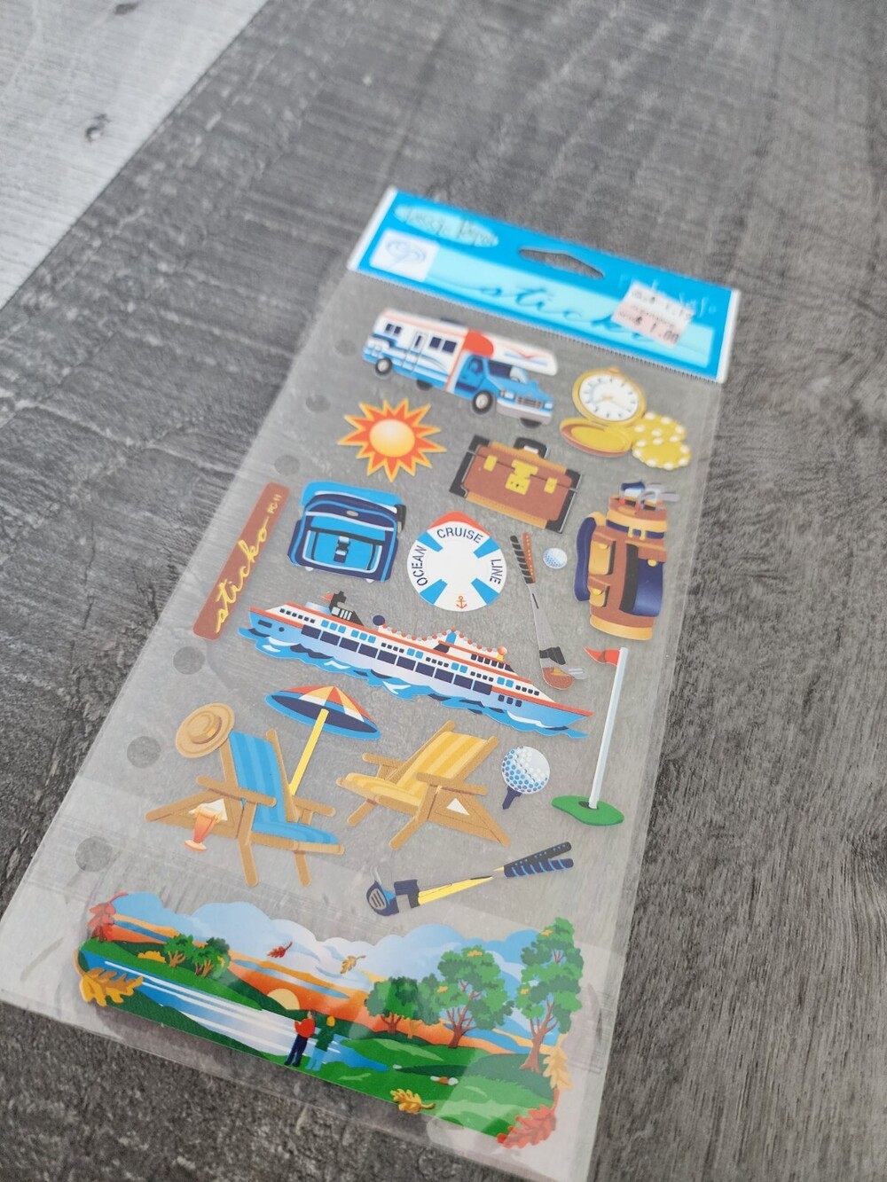 Sticko Stickers Retirement Golf RV Cruise Vacation Scrapbooking RETIRED NEW #28